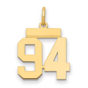 Black Bow Jewelry 14k Yellow Gold, Athletic Collection, Small Polished Number 94 Pendant - 1 of 3