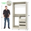 Aheaplus 36'' W Freestanding Walk-in Closet Organizer System with 2 Hanging Rods and 3 Wood Drawers - 3 of 4