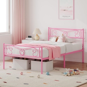 Bed Frame Platform with Headboard and Footboard - 1 of 4
