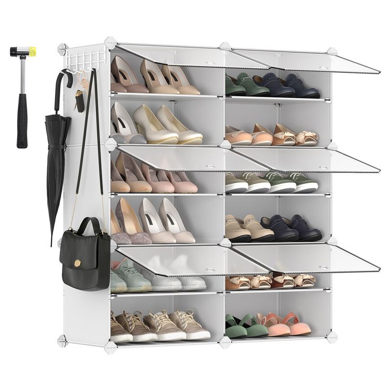 SONGMICS Shoe Rack Organizer with Doors,Steel Frame, Ideal for Bedroom and Entryway, 1 of 10