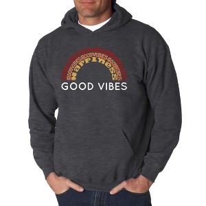 LA Pop Art Men's Word Art Hooded Sweatshirt - Good Vibes - 1 of 4