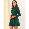 INSPIRE CHIC Women's Plaid Long Sleeves A-Line Button Up Casual Shirt Dress - 2 of 4