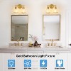 POWLIG 14-in 2-Light Modern Gold Dimmable Bathroom Vanity Light with Cone Clear Glass Shade - 4 of 4