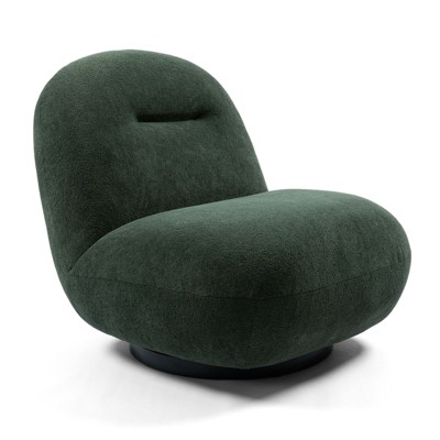 Lirago Luxury Modern Swivel Accent Chair with Ice Flower Velvet-Minimalist Armless Design for Living Room & Reception Space 31.1"W * 35.03"D * 31.1"H