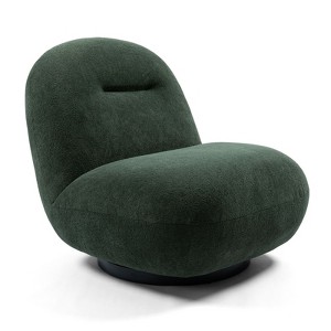 Lirago Luxury Modern Swivel Accent Chair with Ice Flower Velvet-Minimalist Armless Design for Living Room and Reception Space 31.1"Wx35.03"Dx31.1"H - 1 of 4