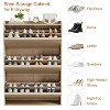 Entryway Shoe Storage Cabinet with 2/3 Flip-Up Bins & Adjustable Shelves - Wooden Freestanding Organizer for Hallway Closet - 4 of 4