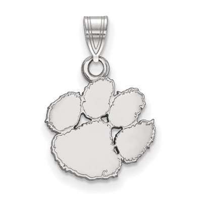 Black Bow Jewelry 14k White Gold Clemson Tigers NCAA Small Pendant