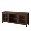 58" MDF Glass and Wood Farmhouse TV Stand with Adjustable Shelves and Cord Management for Living Room and Bedroom - 4 of 4