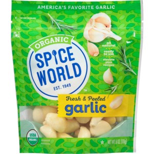 Spice World Organic Peeled Garlic - 6oz - 1 of 3