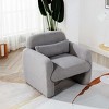 APRILSOUL 31.89"Stylish and Minimalist Teddy Fleece Single Sofa Chair with Arms and Pillow - 3 of 4