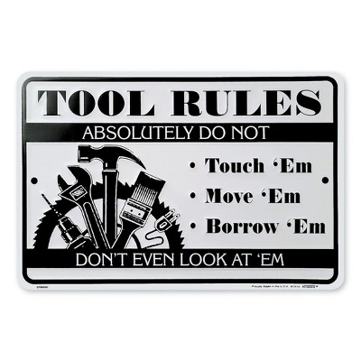 Collections Etc Tool Rules Novelty Aluminum Metal Wall Sign Small : Target