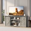 70"Farmhouse TV Stands for 80"TV,Rustic Wooden Entertainment Center with Adjustable Shelves&Sliding Barn Door,TV Console Table with Storage for Home - 3 of 4