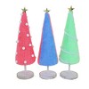 Transpac 11.0 Inch Fabric Punch Needle Tree Set Fabric Wrapped Cone Wooden Base Tree Sculptures - 2 of 3