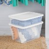 56qt Clear Storage Box with Lid White - Room Essentials™: Plastic, Portable, Stackable, Snap Closure, Utility Storage - 3 of 4