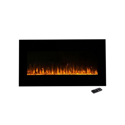 Hastings Home 36" LED Electric Fireplace - Black