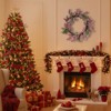 SEVOBAL Wreaths Christmas Pinecone Wreath 18x18x4.5" Timeless Red Frosted Wall Wall Hanging Berry Holiday Decor Christmas Wreath, Pink, 18"*18"*4.5" - 3 of 4