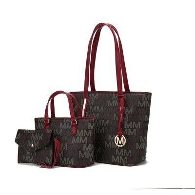 MKF Collection Aylet M Women's Vegan Leather Tote with Matching Mini Bag and Wristlet Purse by Mia K