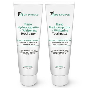 Nano Hydroxyapatite Flouride-Free Whitening Toothpaste + Calcium, Non-GMO, Vegan, Paraben Free, Mint Toothpaste, M3 Naturals, 4.23 oz - 1 of 4