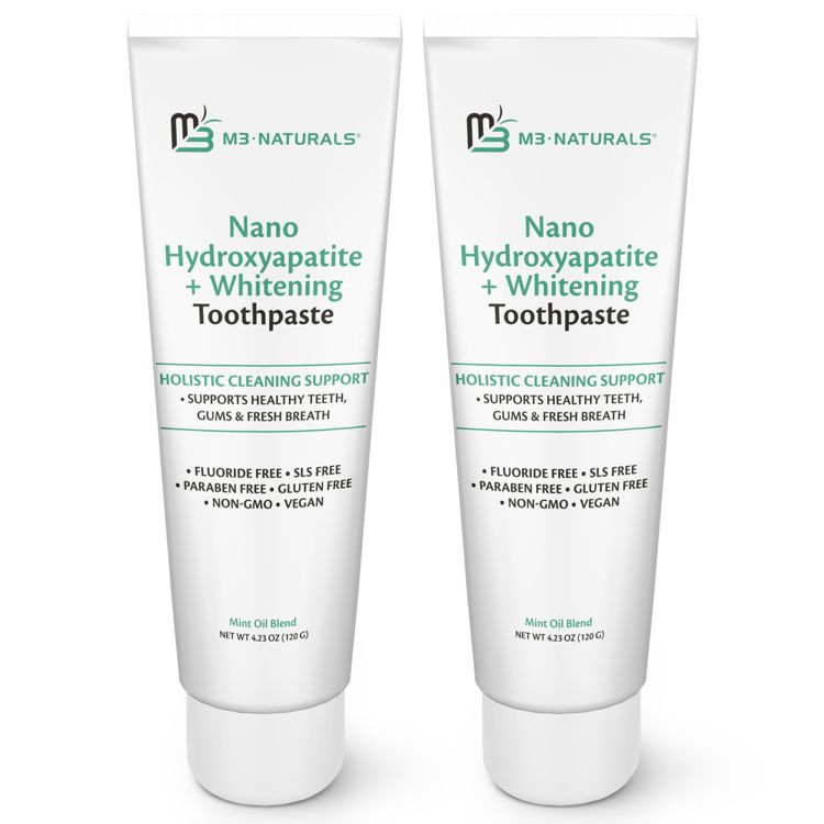 Nano Hydroxyapatite Flouride-Free Whitening Toothpaste + Calcium, Non-GMO, Vegan, Paraben Free, Mint Toothpaste, M3, 4.23 oz, 1 of 6