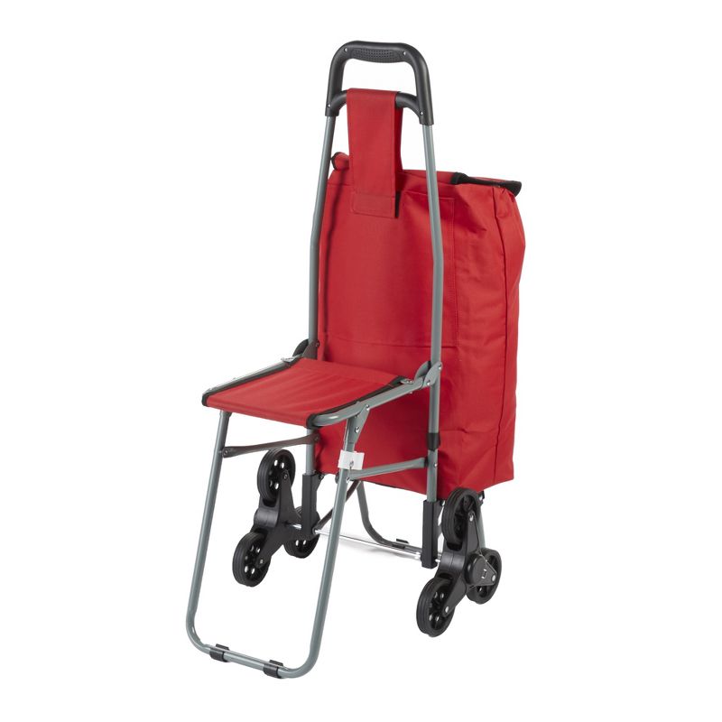 The Lakeside Collection 6-Wheel Shopping Cart with Seat - Interchangeable Chair and Cart with Wheels, 2 of 5