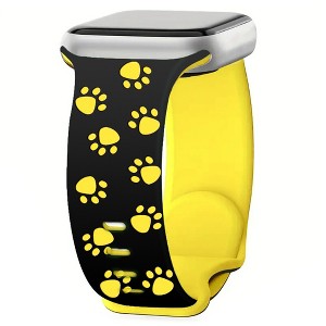 HTUTWOO Engraved Cat Paw Apple Watch Band, Sport Silicone Strap 38/40/41/42/44/45/49mm for iWatch Series 10 9 8 7 6 5 4 3 2 SE Ultra - 1 of 4