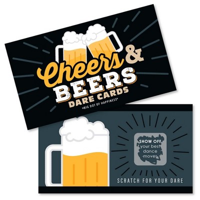 Big Dot of Happiness Cheers and Beers Happy Birthday - Birthday Party Game Scratch Off Dare Cards - 22 Count