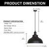 DORESshop 11.81 in. 1-Light Black Dome Pendant Lighting with Metal Shaded - image 3 of 4