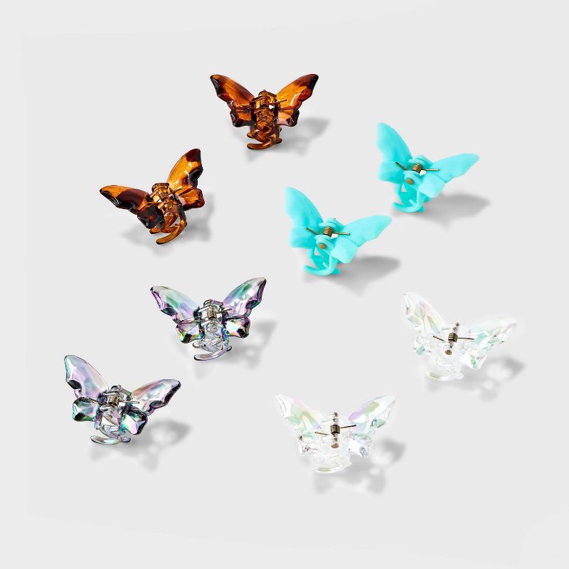 Girls&#39; 8pk Matte Butterfly Claw Clips - art class&#8482;, 1 of 6