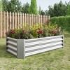 DOMETOUR Metal Raised Garden Bed, Rectangle Raised Planter 4×2×1ft for Flowers Plants, Vegetables Herb - 3 of 4