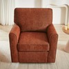 TiramisuBest Red Chenille 360 Swivel Accent Chair, Comfortable Barrel Armchair with Side Pockets for Any Room - 3 of 4