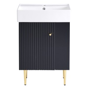 Chery Life 21.6" Bathroom vanity, Bathroom Storage Cabinet with Single Ceramic Sink, Right Side Storage - 1 of 4