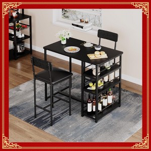 Garvee Bar Stools Set of 2, 37 Inch Barstools With Metal Legs PU Seats Chairs With Backrest Kitchen Height Upholstered Stools - 1 of 4