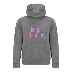 Everyday Kids Big Sister Girls Pullover Hoodie – Cute Colorful Sibling Sweatshirt - 1 of 4