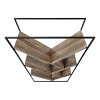 INFURNIC Decorative Bookshelf 5 Tier Etagere Slanted Shelves with Wood Grain Finish and Black Metal Frame, Brown, 32"*12"*60.25" - 4 of 4