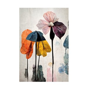Canvas Wall Art - Treechild   'Umbrella Flowers No2' Wall Art for Living Room, Bedroom, or Office Décor by Trademark Fine Art - 1 of 4