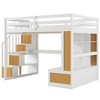 YOOCOZZ Full Size Loft Bed with Built-in Desk, Shelves, Storage Staircase and Drawers - 3 of 4