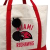 Miami University (Oh) Red Hawks Arched School Name Canvas Tote Bag With External Pocket, Reusable Shoulder Bag for Shopping, School, Beach - 2 of 4