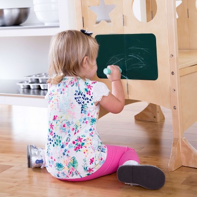 Natural Wooden Double Foldable Kitchen Helper Step Stool