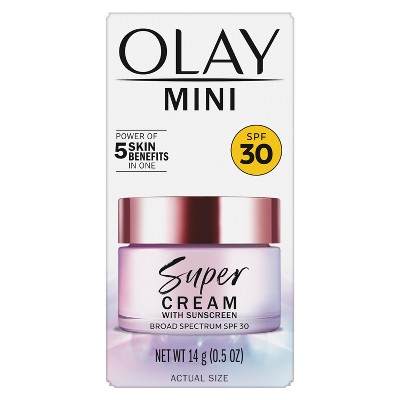 Olay Super Cream Ultra Lightweight Facial Moisturizer Sunscreen - SPF 30 - 0.5oz: For Sensitive Skin, With Niacinamide, With Vitamin E