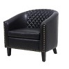 CAVINAS Upholstered ArmChair, Barrel Chairs with Soft Padded Armrest, Accent Chairs with Nailheads and Solid Wood Legs for Living Room, Bedroom - 4 of 4