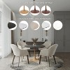 LeisureMod Bristol 35'' Modern Round Dining Table – Durable MDF Top and Wood-Transfer Natural Steel Base for Kitchen, Dining Room, or Cafes - 4 of 4