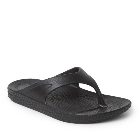 EcoCozy by Dearfoams Women's Sustainable Comfort Thong Sandal - BLACK Size  10