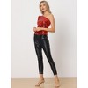 INSPIRE CHIC Women's Sparkly Sequin One-Shoulder Puff Long Sleeve Shimmer Tops - 4 of 4