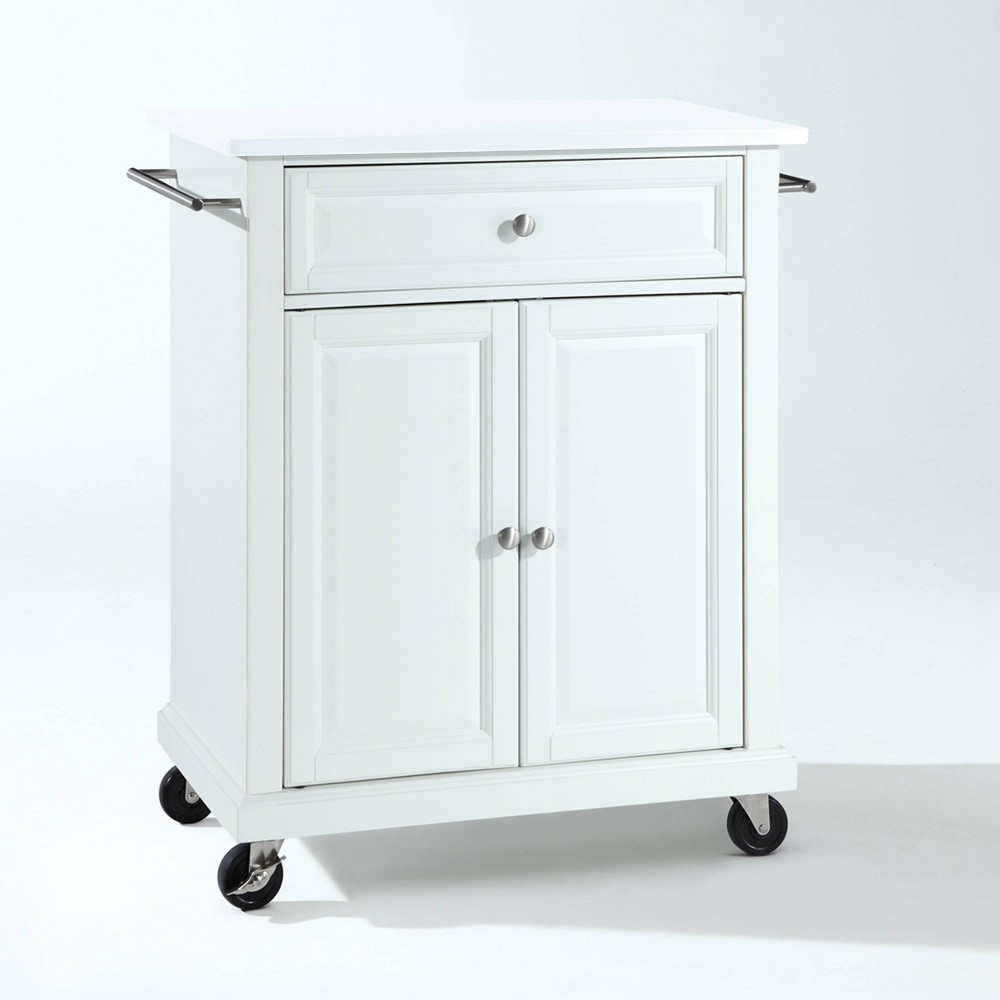 Photos - Other Furniture Crosley Compact Stone Top Kitchen Cart White  