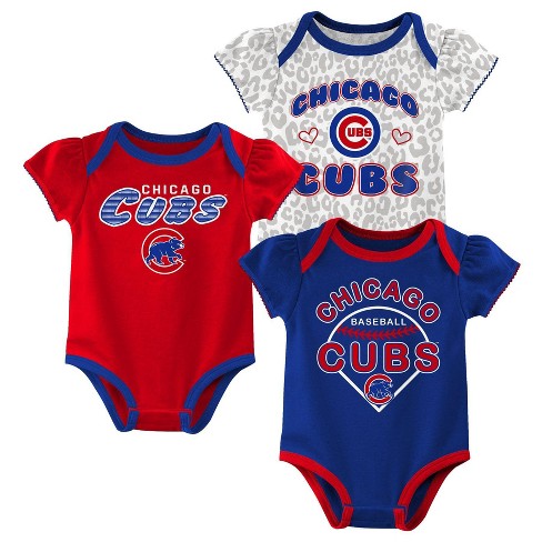 Mlb Chicago Cubs Infant Girls' 3pk Bodysuits : Target