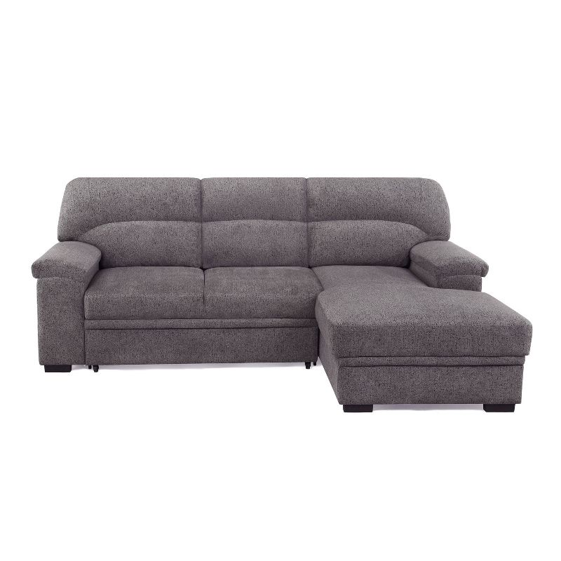 Tampa Sectional Convertible Futon Sofa Bed Ash Gray - Serta, 6 of 14