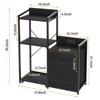 38" File Cabinet with LED Lights & Charging Station, Large 3-Tier Printer Cabinet with Drawers and Storage Shelves for Fax Machine, Shredder - 3 of 4