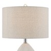 360 Lighting Lara 23" High Small Modern Coastal Accent Table Lamp Sand White Finish Single Oatmeal Shade Living Room Bedroom Bedside Nightstand House - 3 of 4