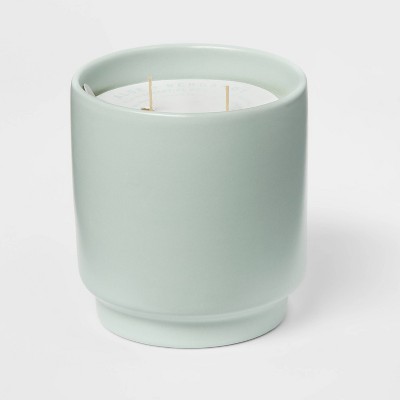 6oz Matte Textured Ceramic Wooden Wick Candle Green/vetiver And Oakmoss -  Threshold™ : Target