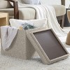 Ornavo Home Collapsible 15" Inch Square Storage Ottoman with Reversible Tray Lid - 4 of 4